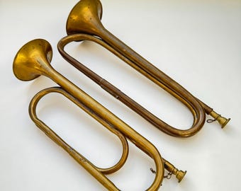 Vintage Brass Bugle – Classic Military Style