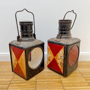 Vintage German Railway Lantern – 1920s-1930s Rustic Train Light