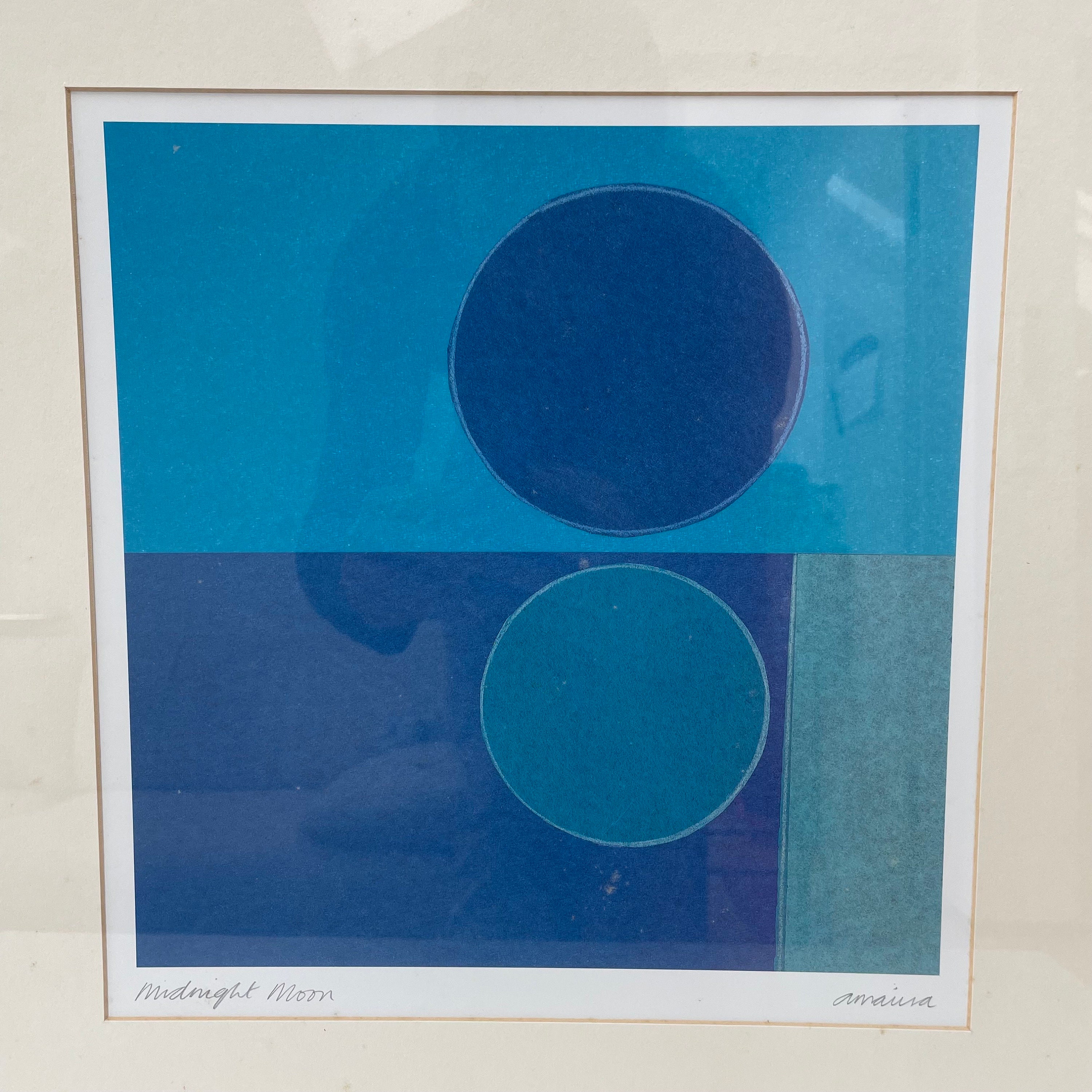 IKEA 絵画 Vintage 90s Ikea Picture - Impressionist Artwork 'midnight Moon