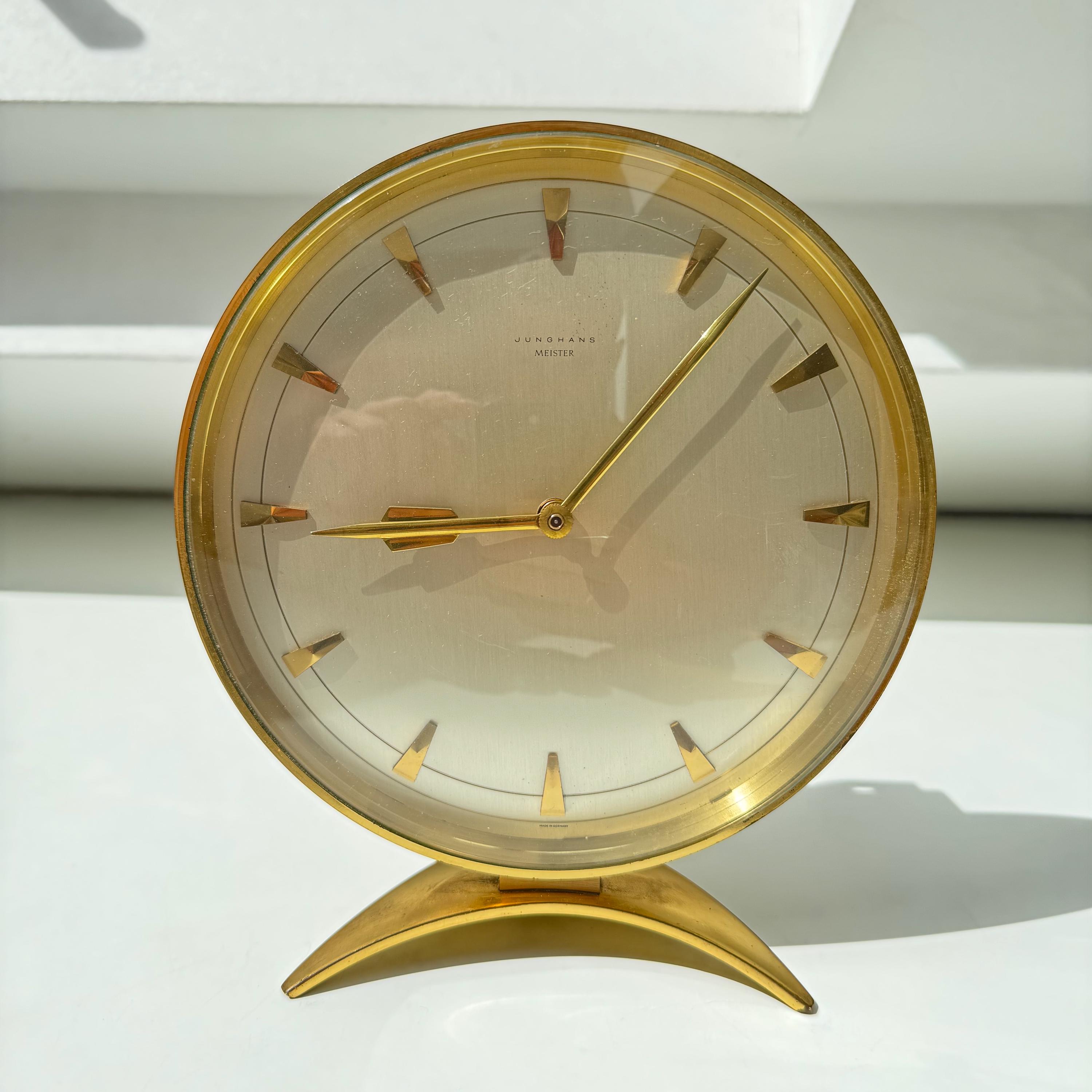 Reloj de sobremesa vintage Junghans Meister de latón – Reloj de