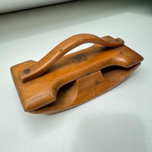 Papel secante de tinta de madera vintage – "Patent Moster" – Década de 1940-1950 – Diseño de madera curvada – Excelente estado