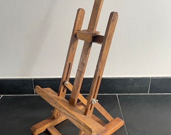 Vintage Tischstaffelei aus Holz – Kunstpräsentationsständer