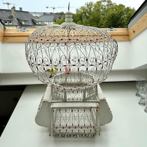 Vintage Handmade Metal Bird Cage from 1950s-1960s