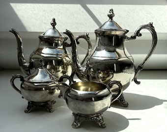 Vintage EP BRASS Silver Plated on Brass 2 Piece Tea Coffee