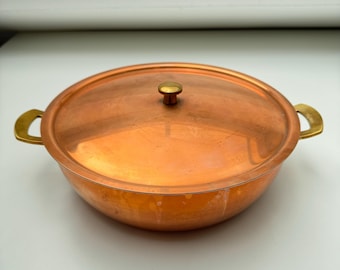 本物のスイス製 SPRING CULINOX キャセロール銅鍋 蓋付き レストラン