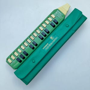 Vintage Hohner Soprano Melodica Harmonica/Flute - Green, 1970s