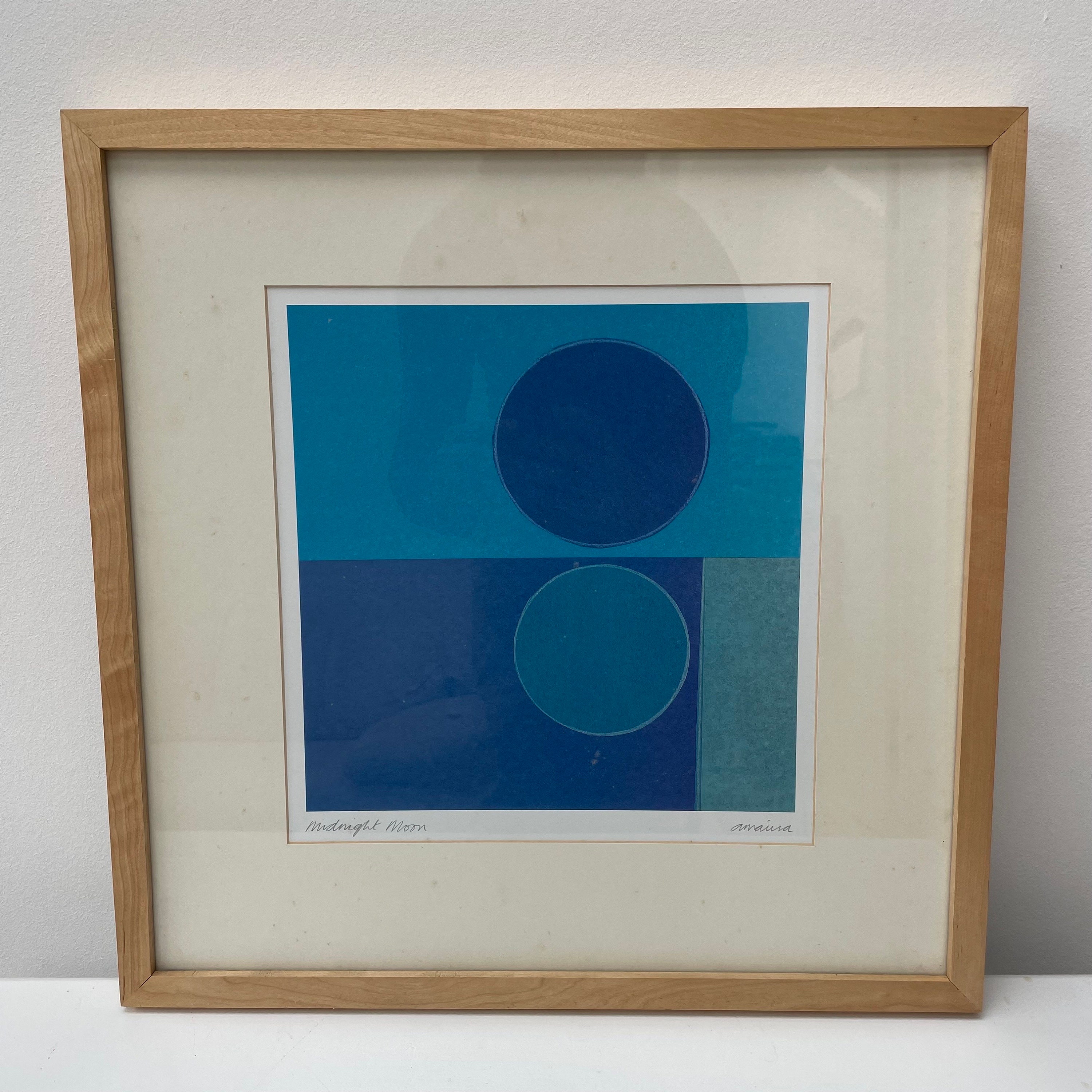 IKEA 絵画 Vintage 90s Ikea Picture - Impressionist Artwork 'midnight Moon