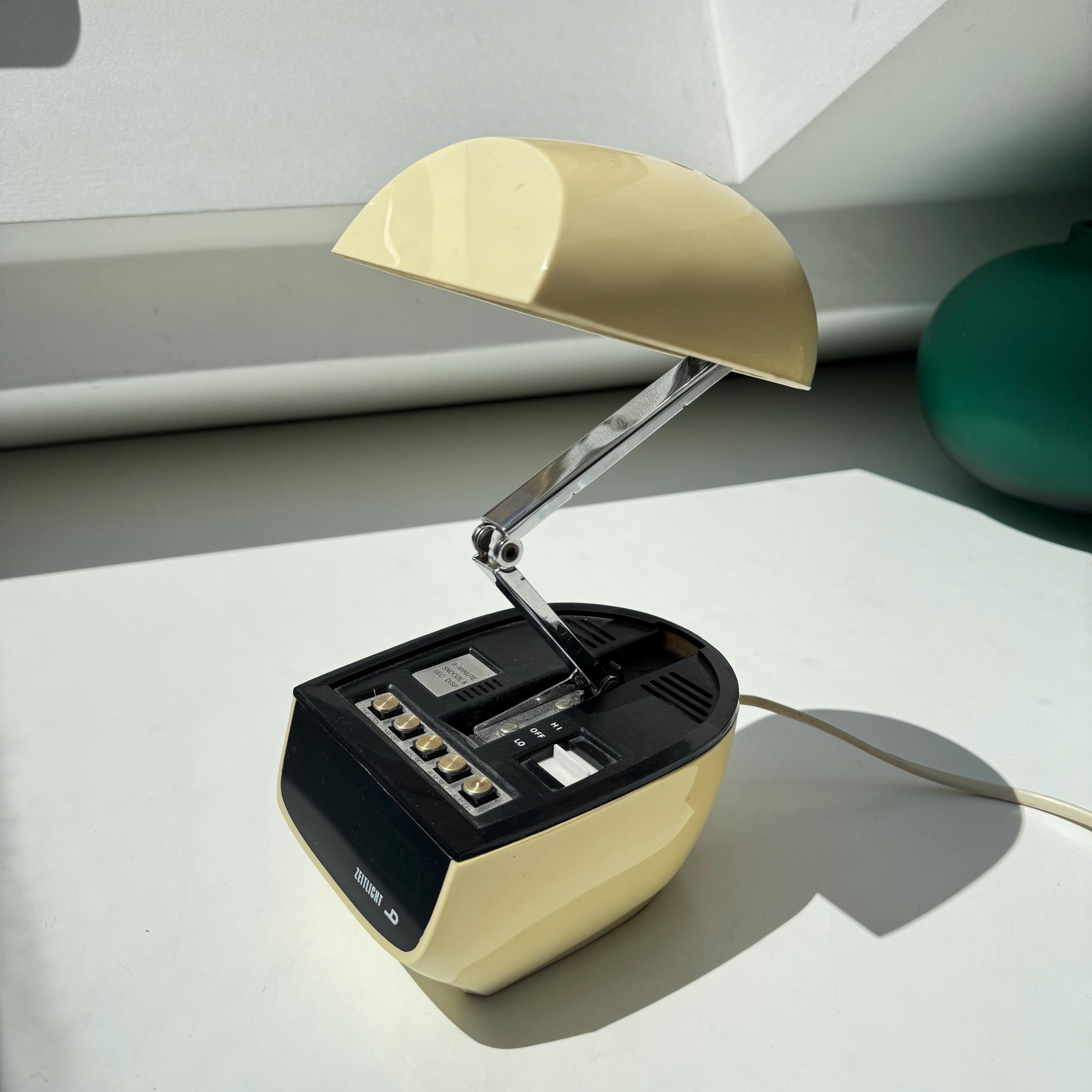 Vintage 1970s Zeitlicht Folding Desk Lamp With Clock – Retro