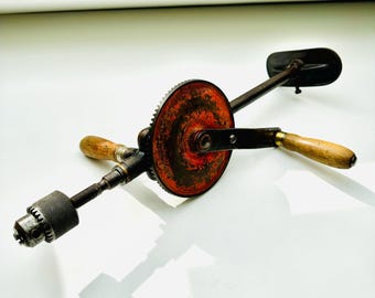 Vintage Goodell-Pratt Metal Hand Drill – Patented 1912