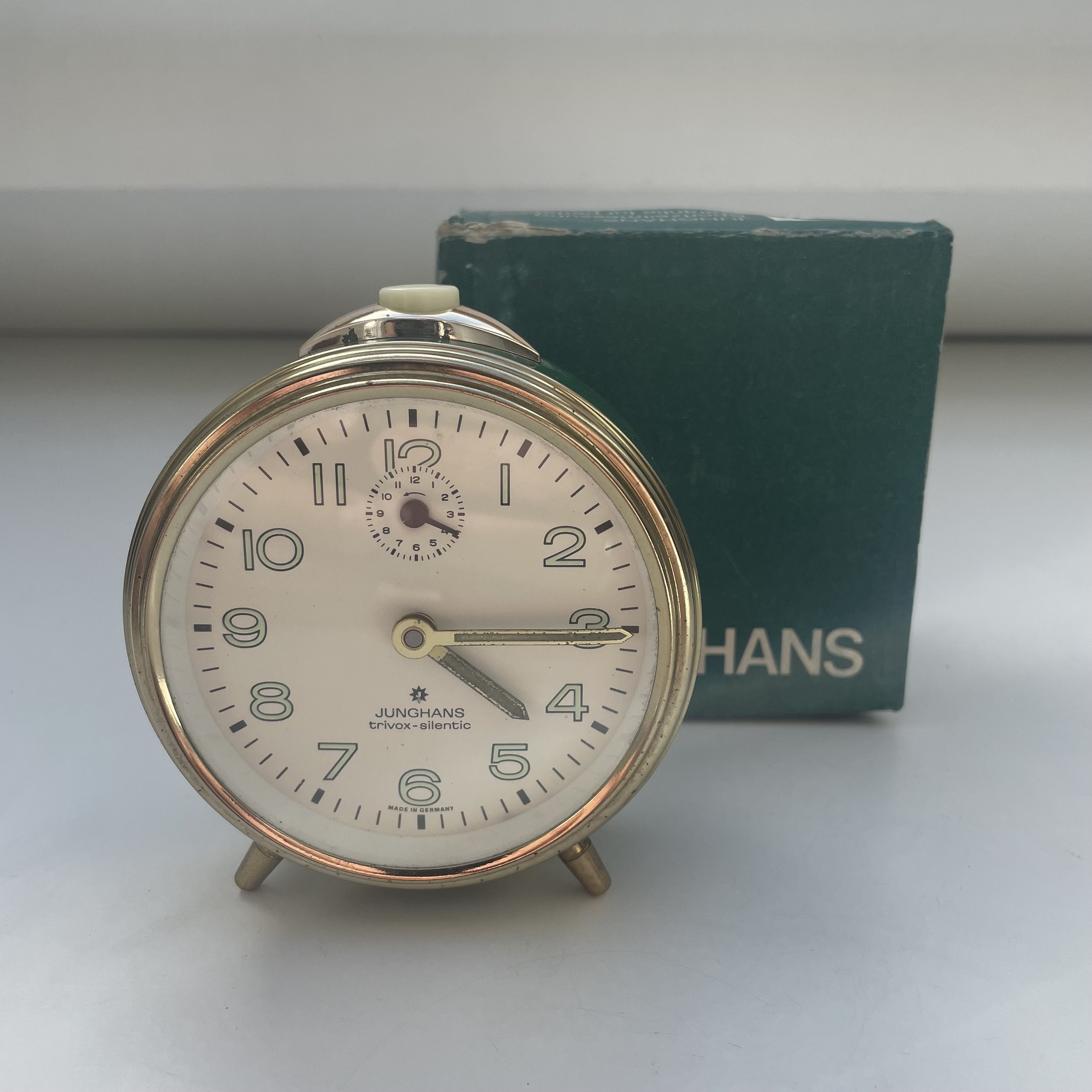 Vintage Junghans Trivoxsilentic Alarm Clock Green Mint Condition Etsy
