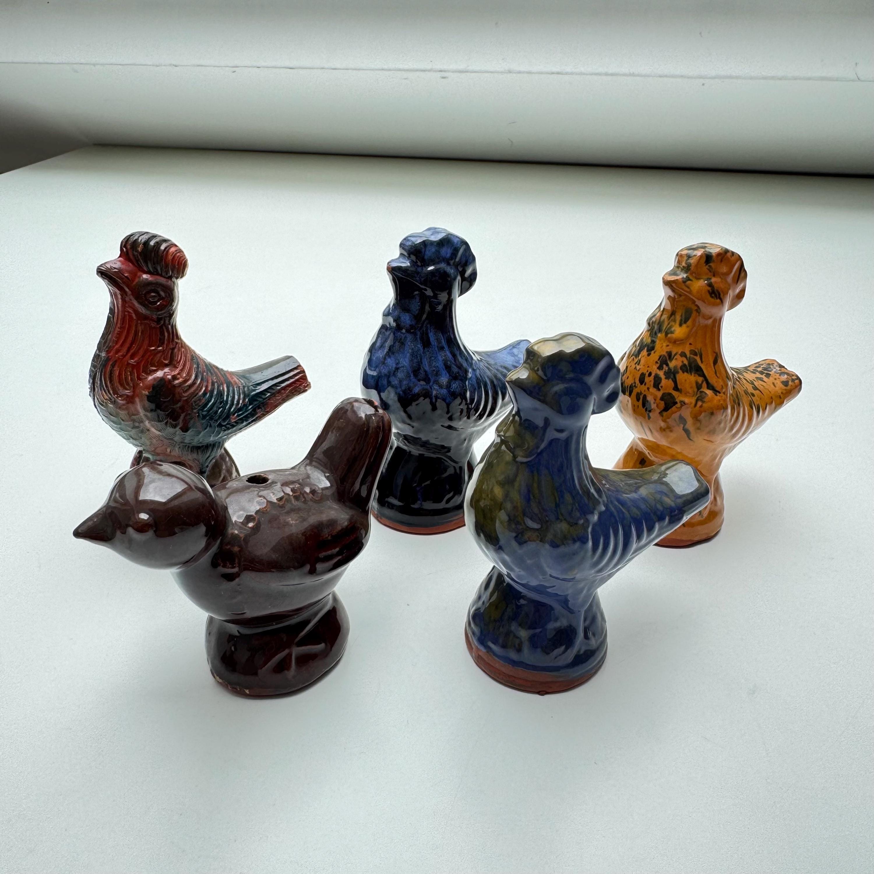 Vintage Péckvillchen Bird Whistle – Luxembourg Ceramic Easter Whistle – Eemaischen Collectible – Dual Sound Folk Art – Handmade Figurine