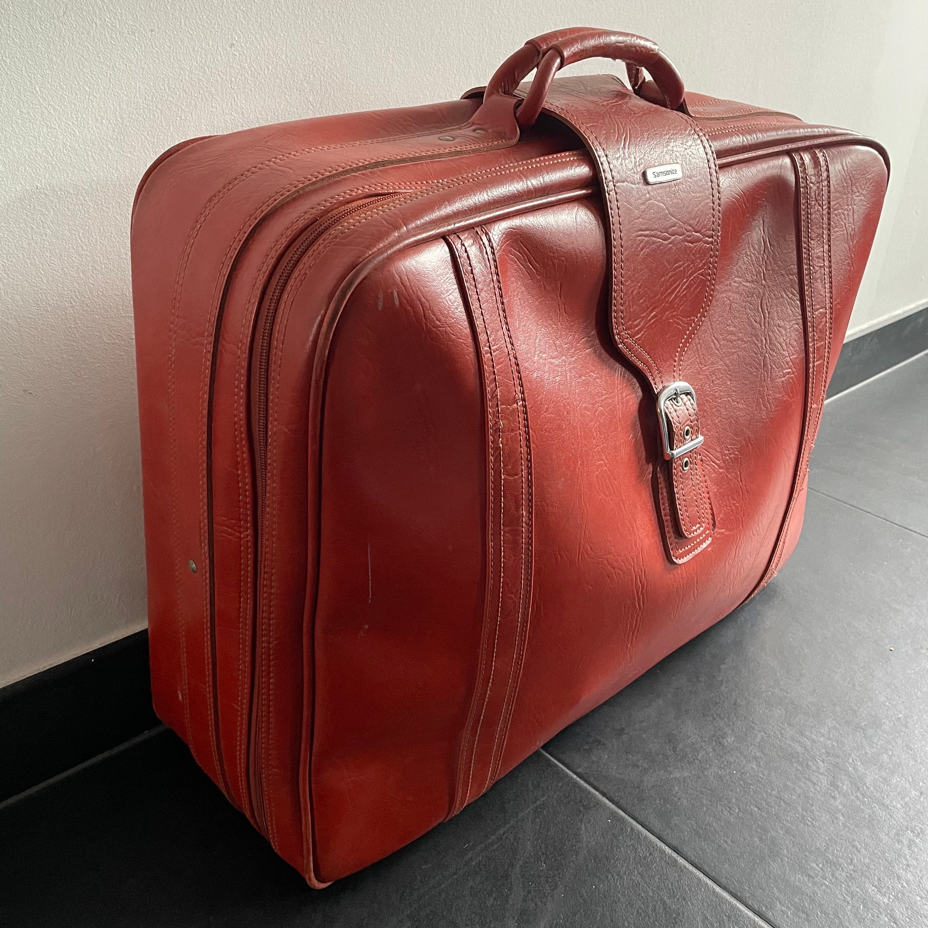 Vintage Samsonite Leather Suitcase - Retro Style - Etsy