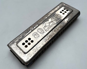 Vintage Hohner Echo Bell Metal Reed Harmonica - 1930 - Etsy