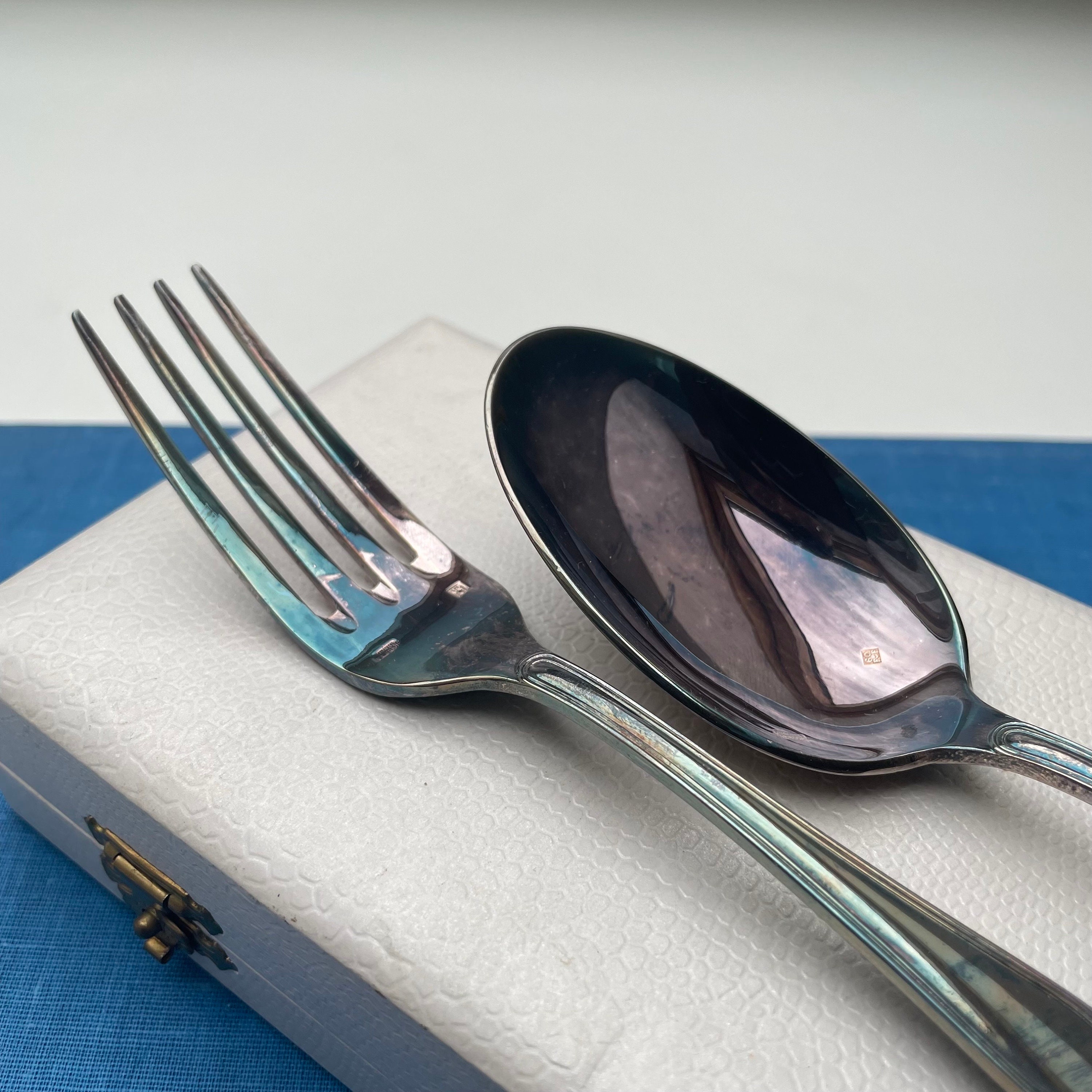 Frionnet Francois Silverplated Spoon and Fork in Box