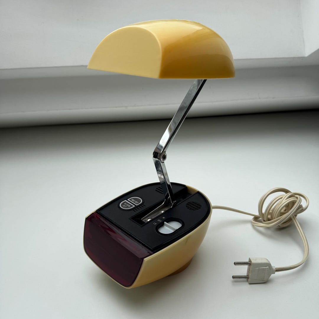 Vintage 1970s Zeitlicht Folding Desk Lamp With Clock – Retro