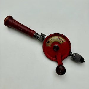 Vintage Peugeot Frères Metal Hand Drill – Adjustable Angle