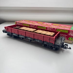 LGB LEHMANN レーマン 30190（郵便・荷物車） Vintage LGB Lehmann 4061 G Scale Gondola Car With Three Crates