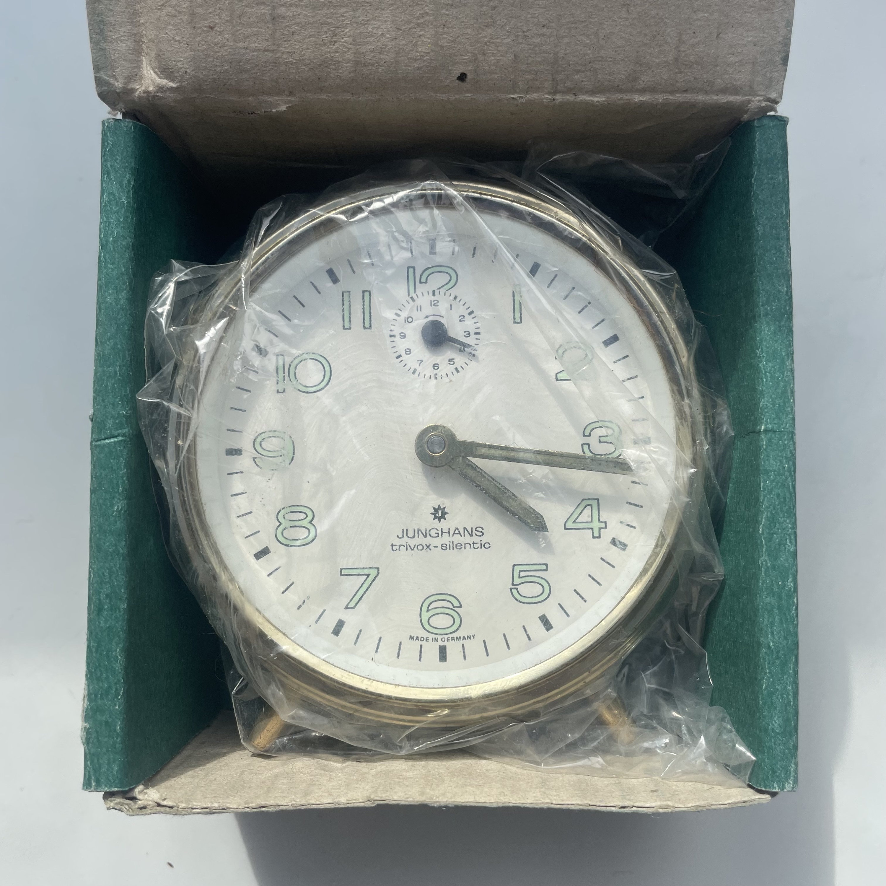 Vintage Junghans Trivoxsilentic Alarm Clock Green Mint Condition Etsy