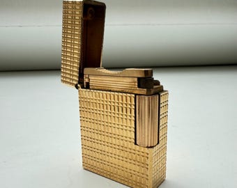 Vintage S.T. Dupont Gold-Plated Lighter – Personalized Initials &#39;MM&#39;, Made in France