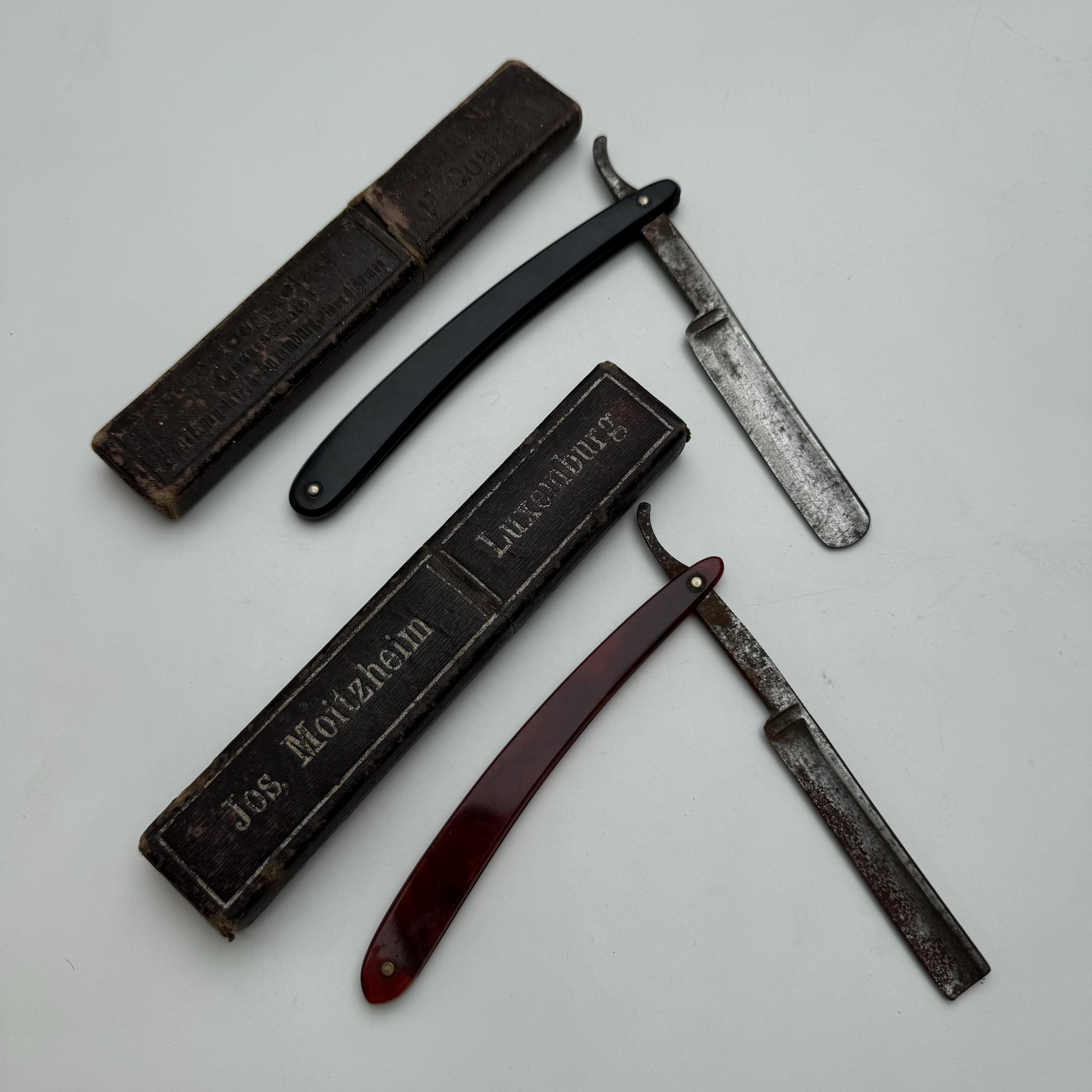 Set of Two Vintage Straight Razors - Jos Moitzheim & Peter