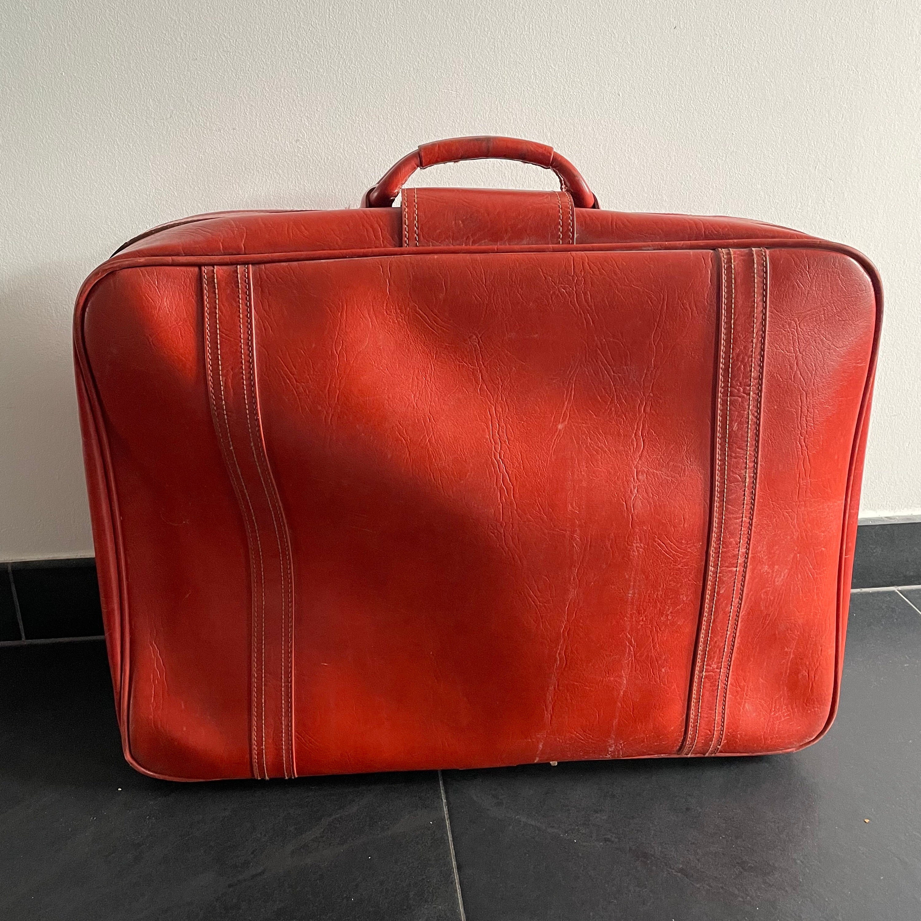 Vintage Samsonite Leather Suitcase - Retro Style - Etsy
