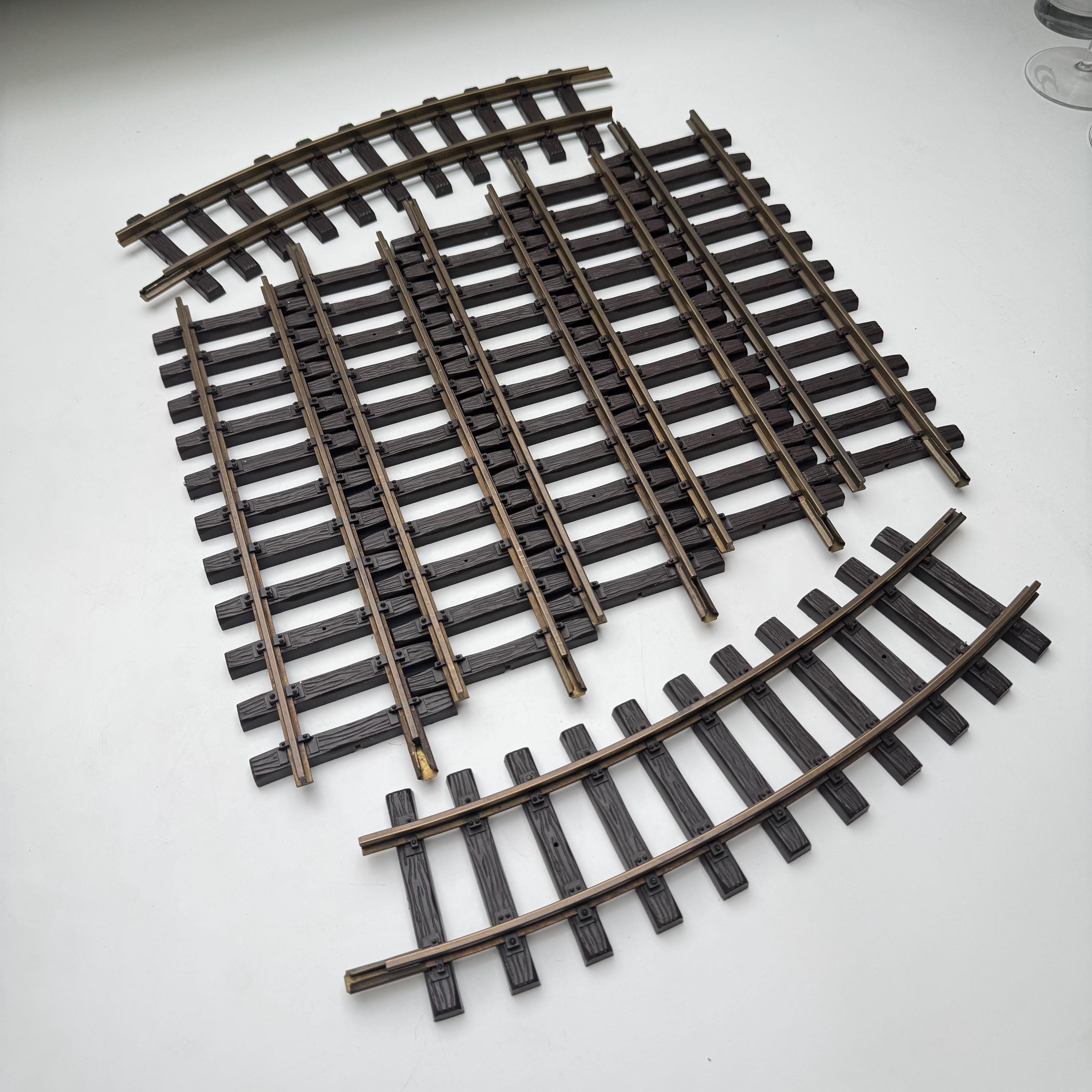 Set of 7 LGB Lehmann G Scale Train Rails – 5 Straight & 2 Right