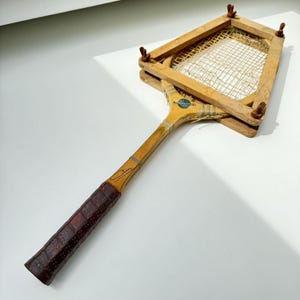Vintage Constellation Tennis Racket | Made in France | Babolisez et Gardez Presse | Wooden Frame