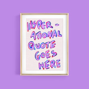 Inspirational Quote Art Print Dopamine Decor Poster for Bedroom  Home Artwork Typography Blue Red  ISO A5 A4 A3 Eclectic Housewarming Gift