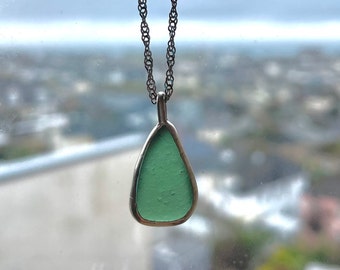 Sterling Silver-wrapped Seaglass Pendant Necklace Custom