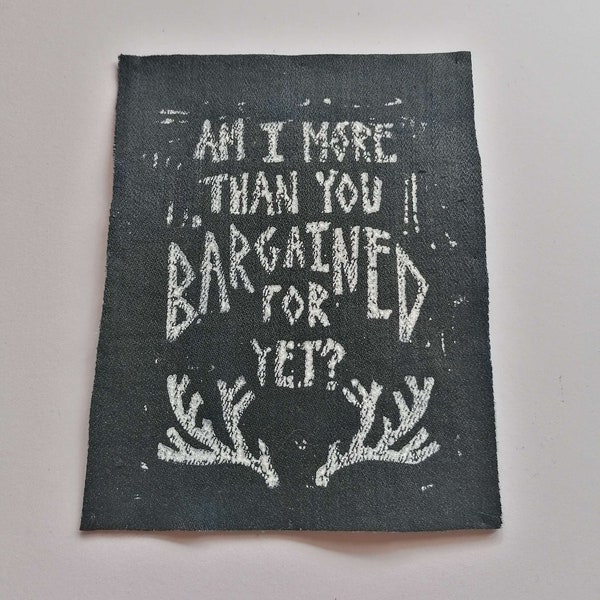 Fall Out Boy, Sugar We're Goin Down - Lino-cut print, naai de patch, punk patch