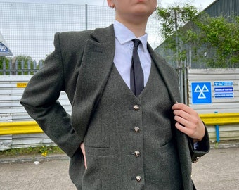 US/UK Green Tweed 3 Piece Suit