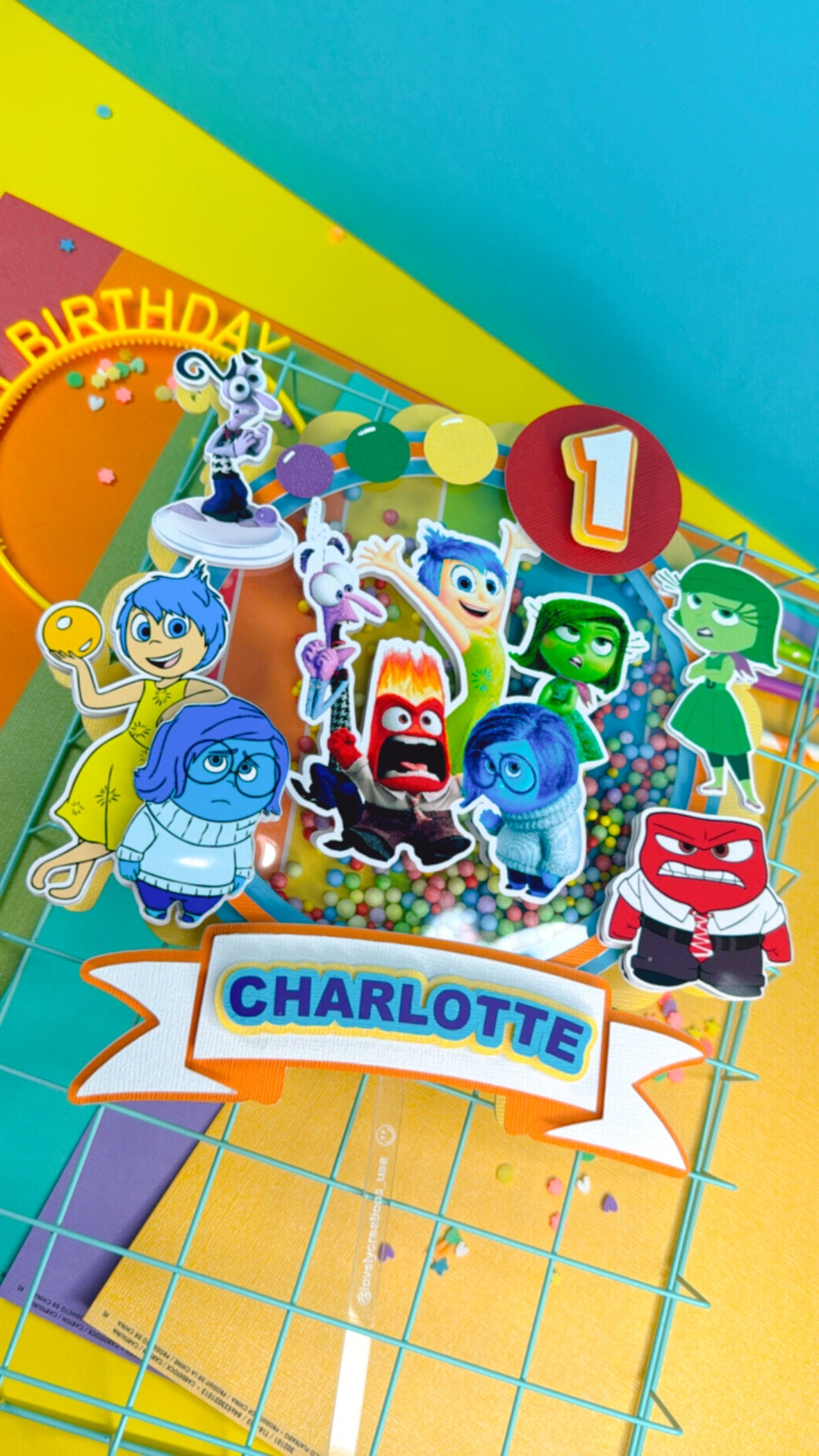 Inside Out 2 Cake Topper/ Inside Out Shaker Topper/ Inside Out Birthday ...
