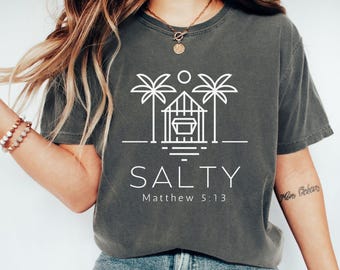 Salty Christian Shirt for Men, Christian Shirts For Women, Matthew 5:13 Cute Beach Tee, Salt of the Earth Christian Shirt, Bible Verse Shirt