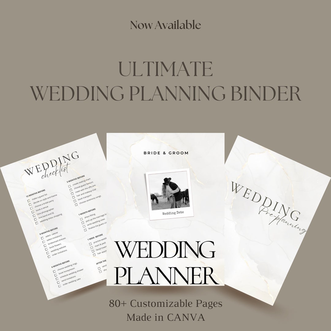 Canva Wedding Planning Binder Template, All in One Wedding Planner Book