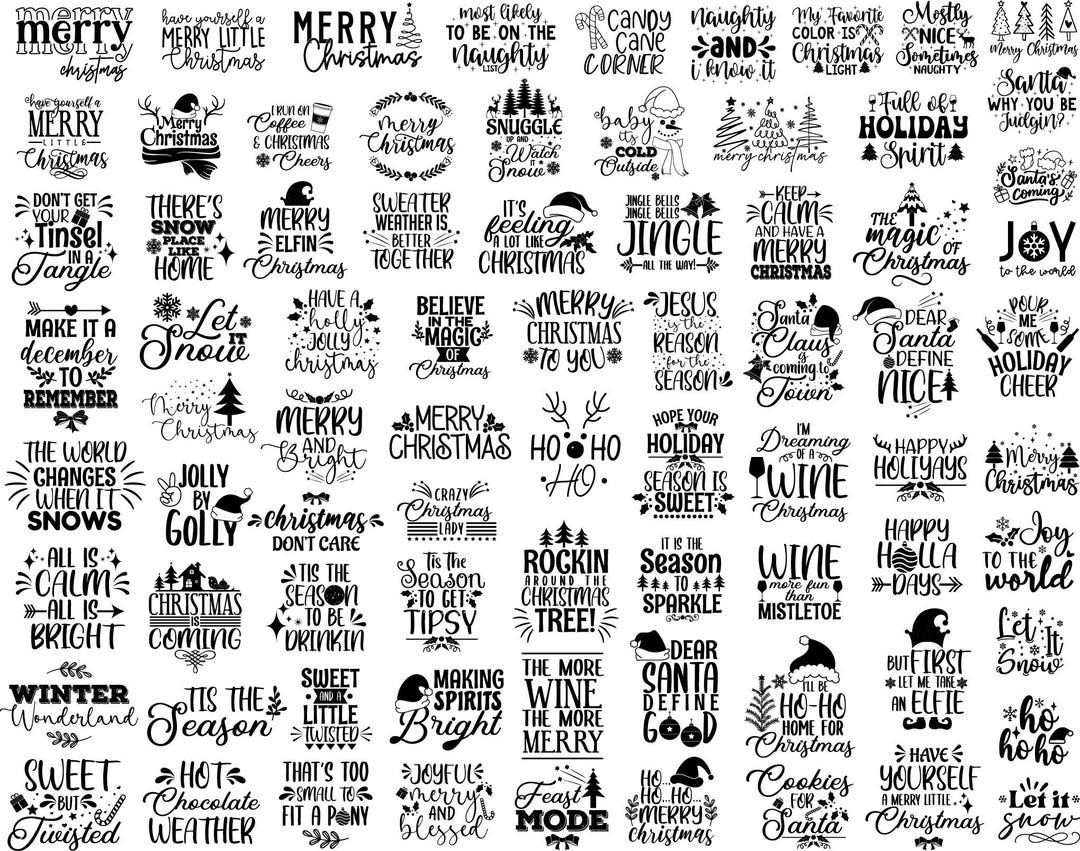 Christmas SVG Bundle: Holiday Cut Files (SVG, PNG) - Etsy