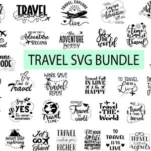 Pacchetto Svg di viaggio, divertenti svg di viaggio, svg di viaggio, clipart di viaggio, file Svg per cricut, svg di vacanza, Silhouette