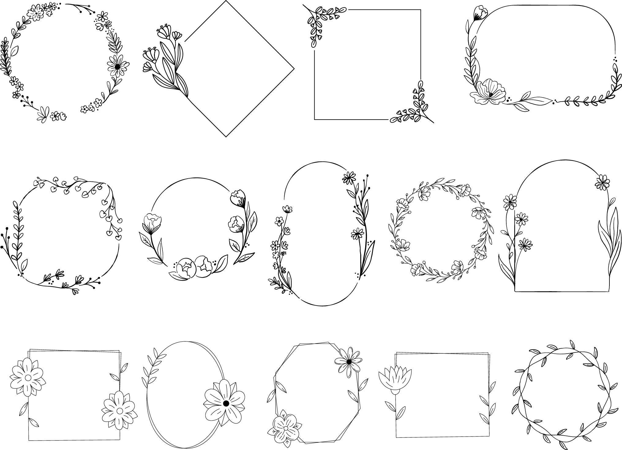 Lauri Svg 120 Wreath SVG Bundle: Floral & Laurel Wreath Designs - Etsy