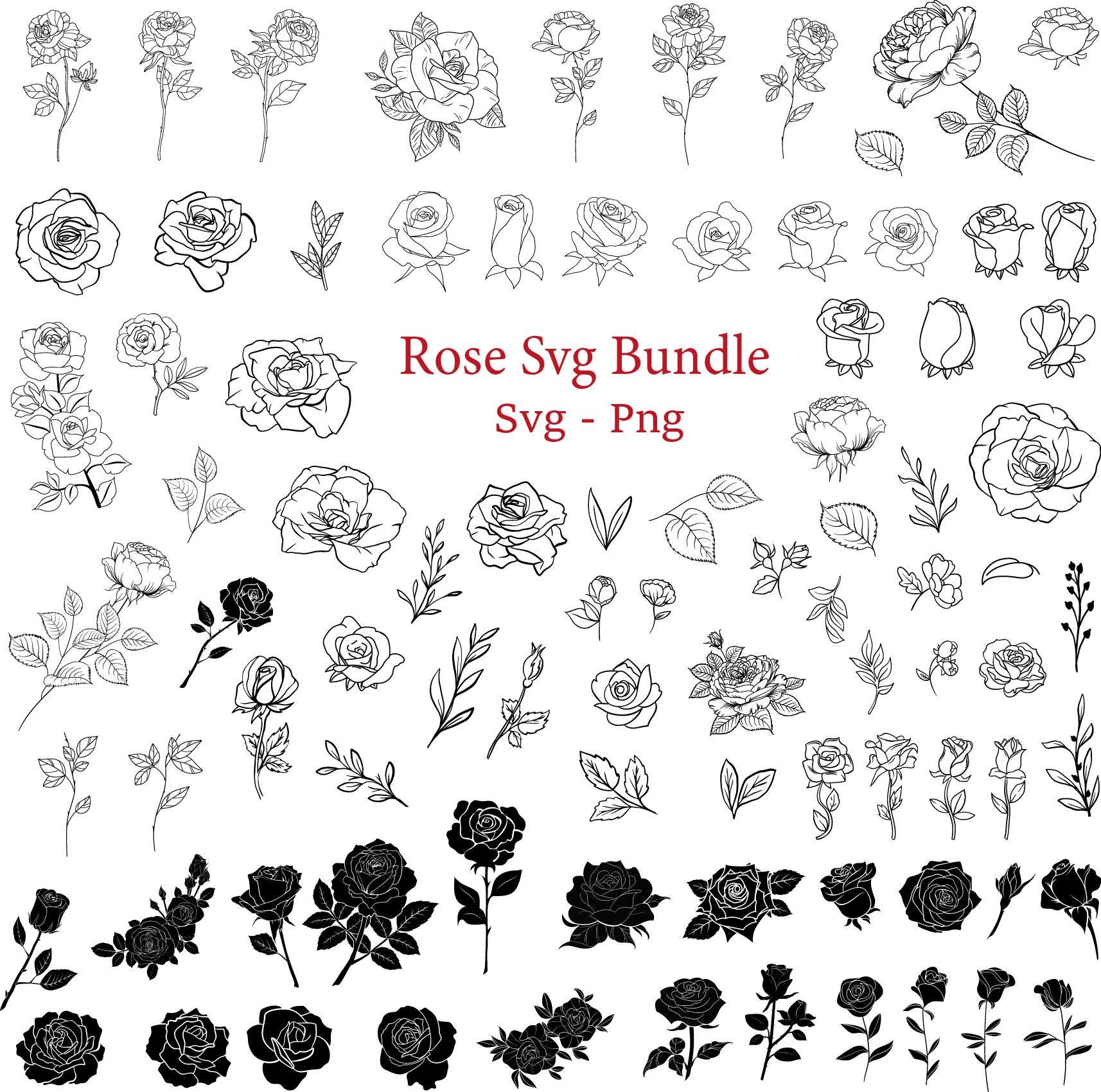 Trailing Roses Svg Rose SVG Bundle: Floral Clipart, Tattoo Vector (PNG) - Etsy