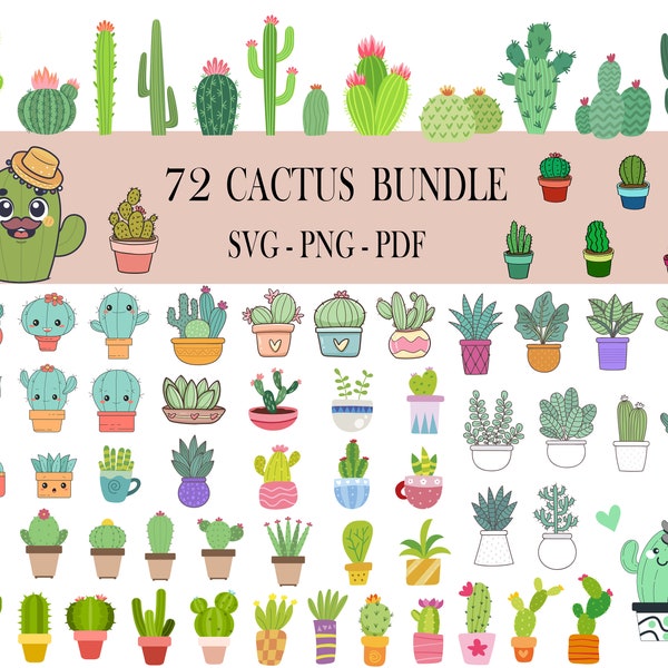 Cactus SVG,Cactus svg files for cricut,Cactus svg Bundle, Cactus Flower SVG,cactus png bundle, Png for Shirts Cacti Cut Files Clipart,Cricut