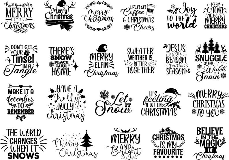 Christmas SVG Bundle: Holiday Cut Files (SVG, PNG) - Etsy