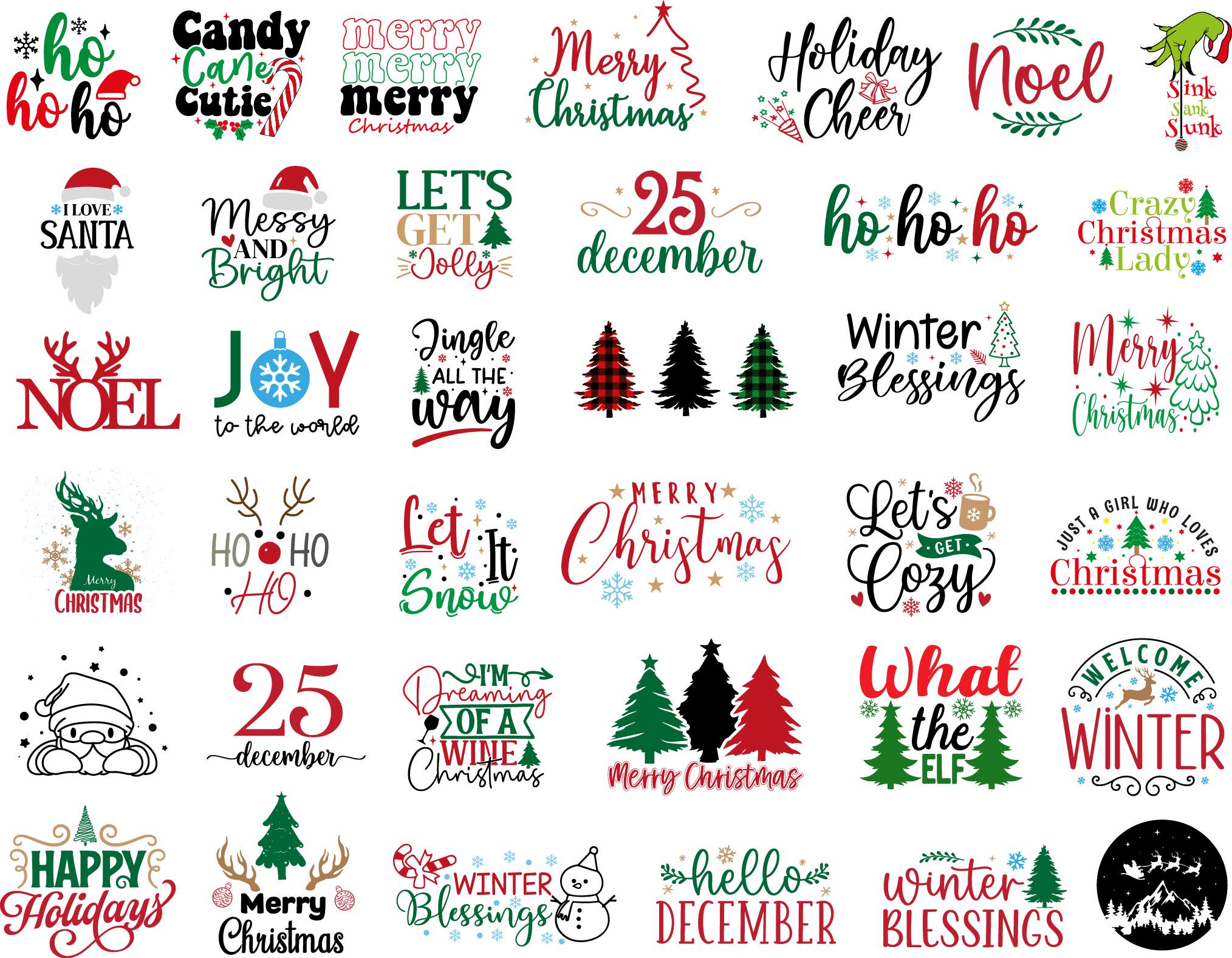 Christmas SVG Bundle: Holiday Cut Files (PNG) - Etsy