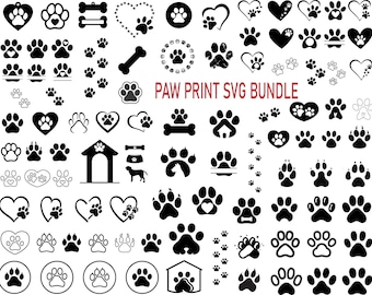 Paw Print SVG Bundle: Dog & Cat Paw Designs (SVG/PNG)