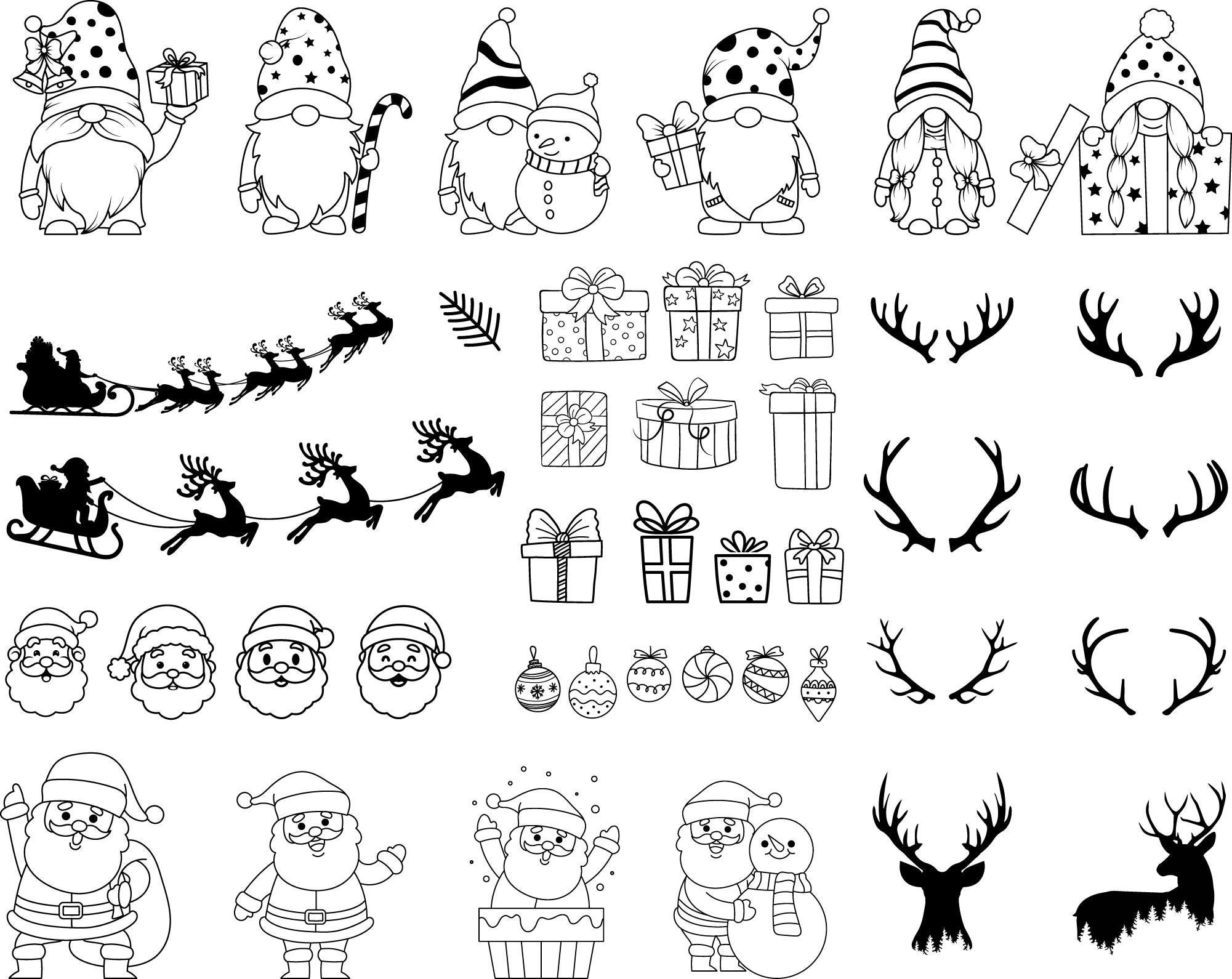 270 Christmas SVG Clipart Bundle: Cricut Cut Files (PNG) - Etsy