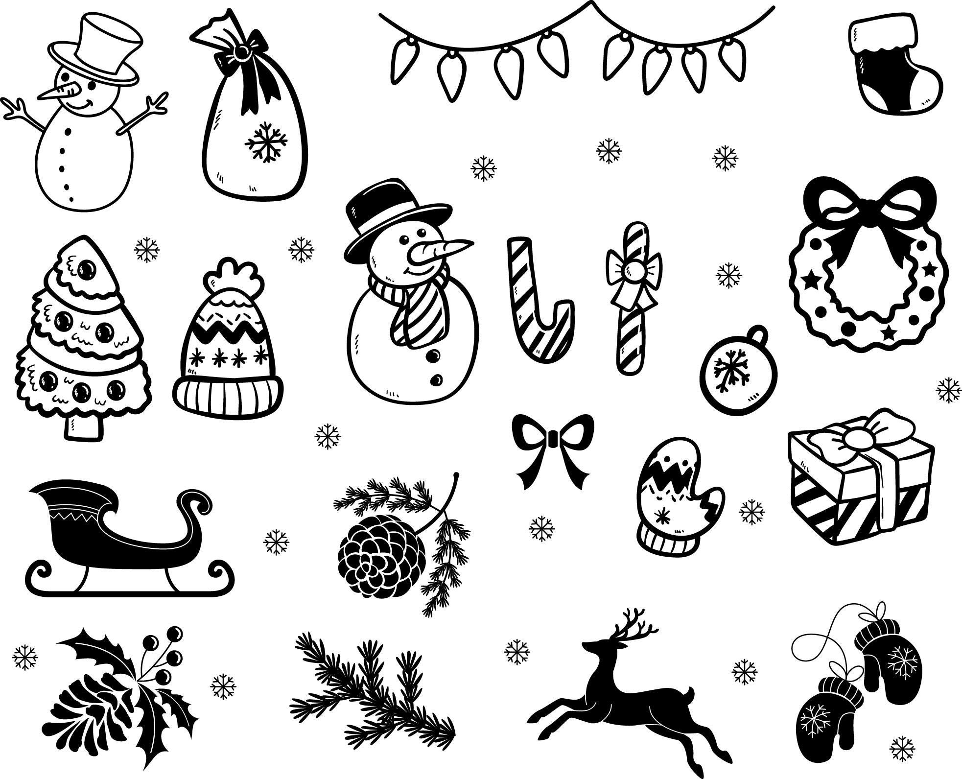 270 Christmas SVG Clipart Bundle: Cricut Cut Files (PNG) - Etsy