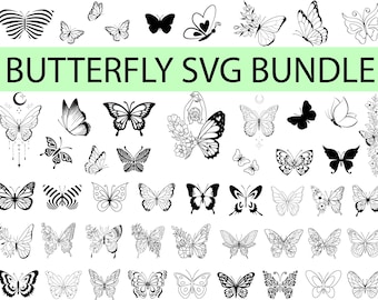 Butterfly SVG Clipart Bundle: Silhouette Cut Files