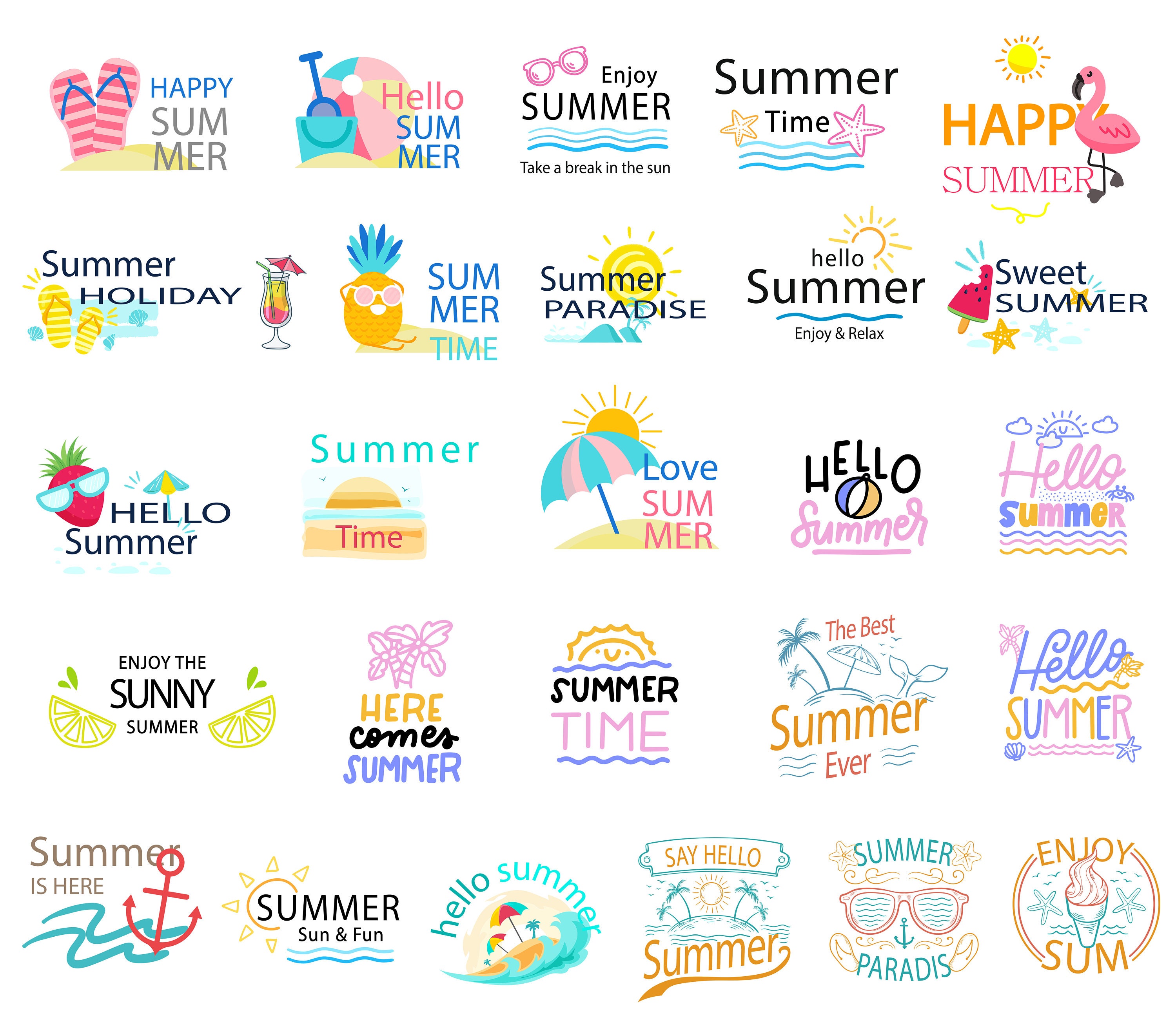 Summer Bundle SVG, Beach Svg, Summertime Svg,funny Beach Quotes Svg ...