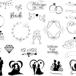 Wedding Mega SVG Bundle, Bride svg, Groom svg, Bridal Party svg, Wedding svg, Wedding Quotes svg, Wedding Signs svg, Cut File Cricut