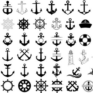 Anker SVG-Bundle: Boot & Steuerrad Clipart (SVG, PNG)