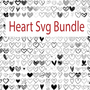 450 Heart Doodle SVG Bundle: Love, Valentine, Cricut Cut Files