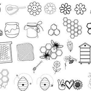 Bee SVG Bundle: Honeycomb & Queen Bee Clipart (PNG) - Etsy